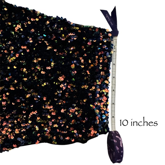 ZARA Sequined asymmetrical one shoulder crop top long sleeves size Medium NWT - Picture 14 of 15